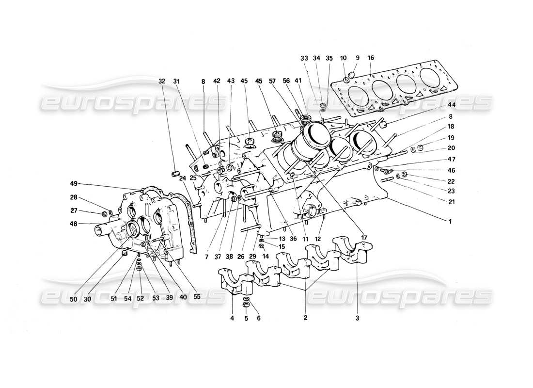 ferrari mondial 3.0 qv (1984) crankcase parts diagram