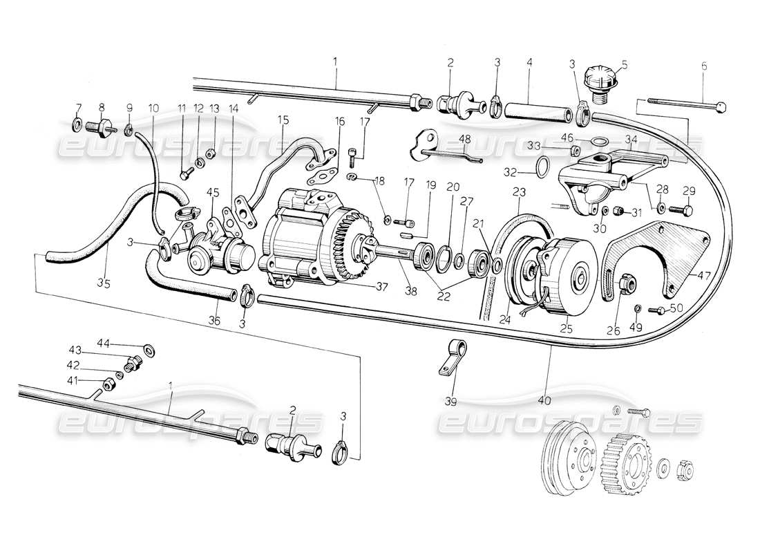 lamborghini countach 5000 s (1984) air polution system part diagram