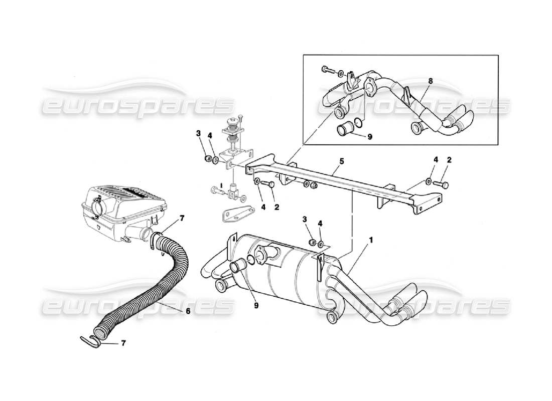 ferrari 355 challenge (1996) exhaust system - air intake part diagram