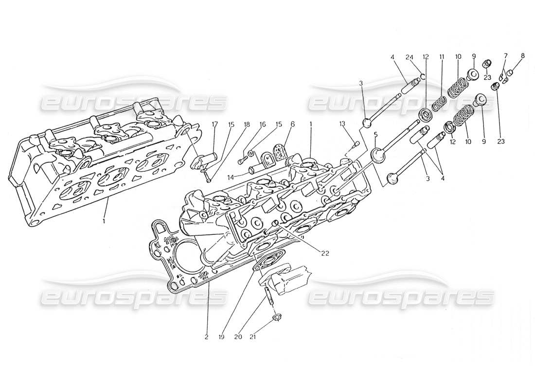 maserati karif 2.8 cylinder heads part diagram