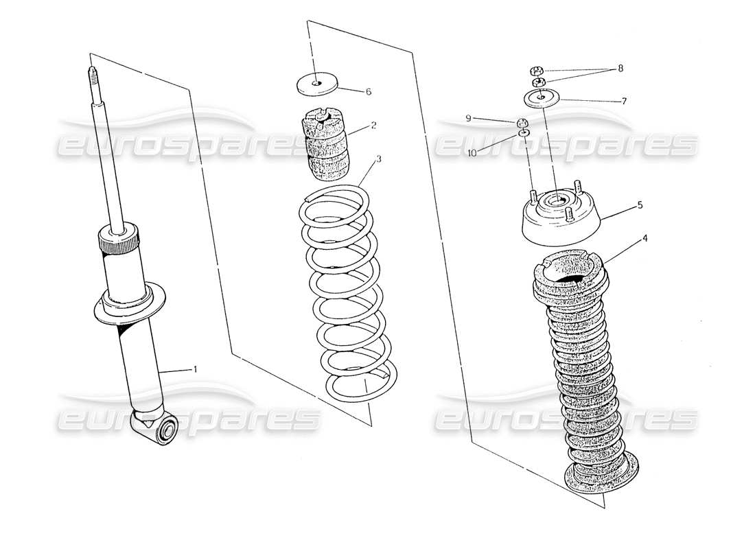 maserati karif 2.8 rear shock absorber part diagram