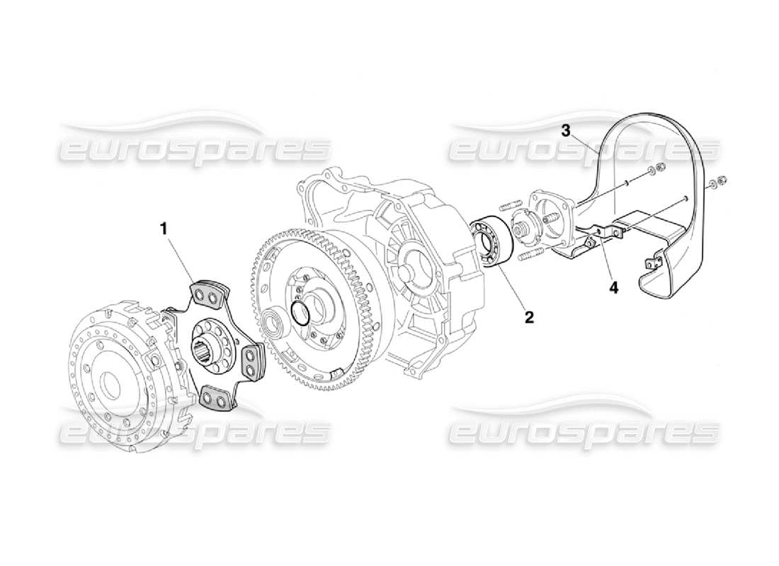 ferrari 355 challenge (1996) clutch disc - heat shield part diagram