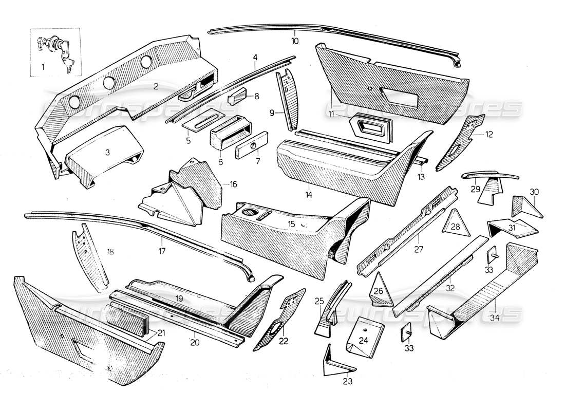 lamborghini countach lp400 inner coating part diagram