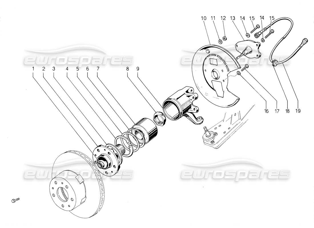 lamborghini jalpa 3.5 (1984) front suspension part diagram