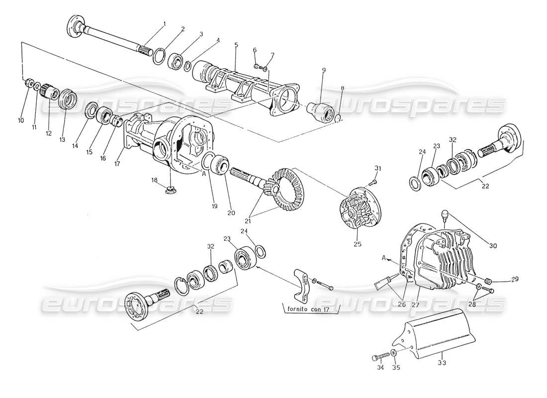 maserati karif 2.8 differential part diagram