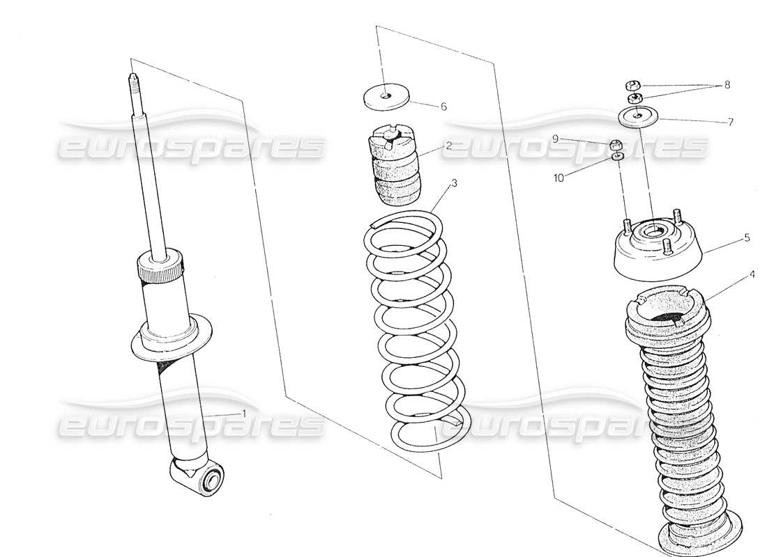 maserati biturbo spider rear shock absorber parts diagram