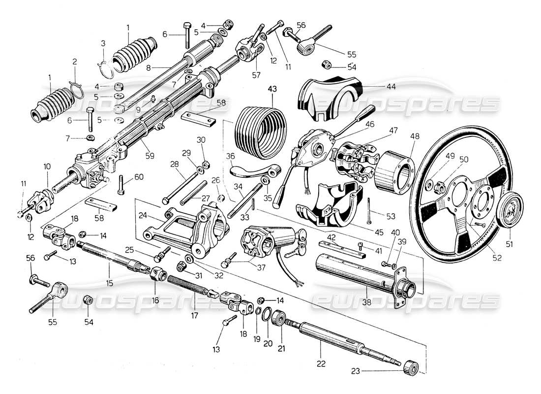 lamborghini countach lp400 steering part diagram