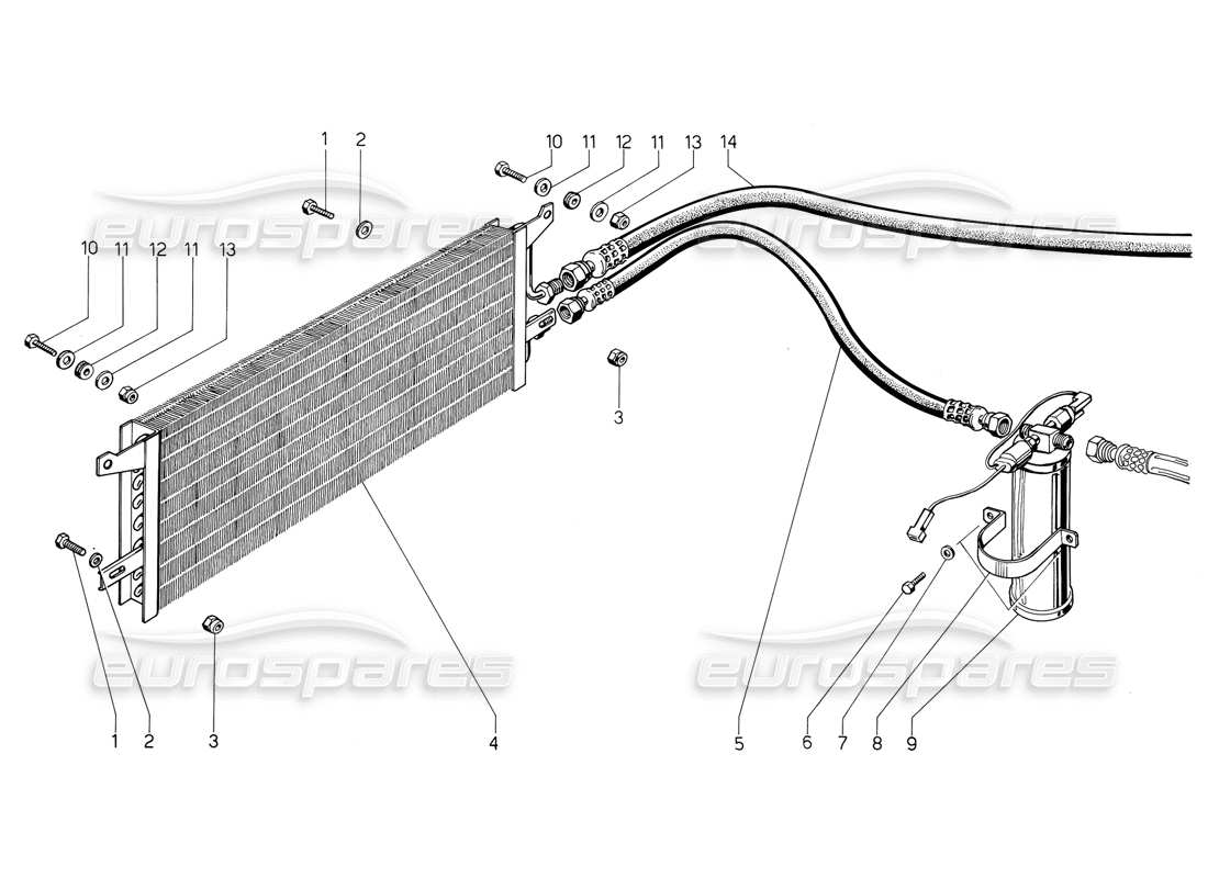 lamborghini jalpa 3.5 (1984) air conditioning part diagram