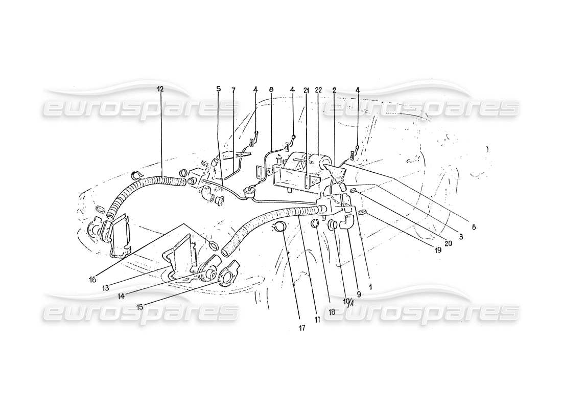 ferrari 330 gtc / 365 gtc (coachwork) heating matrix & vents part diagram