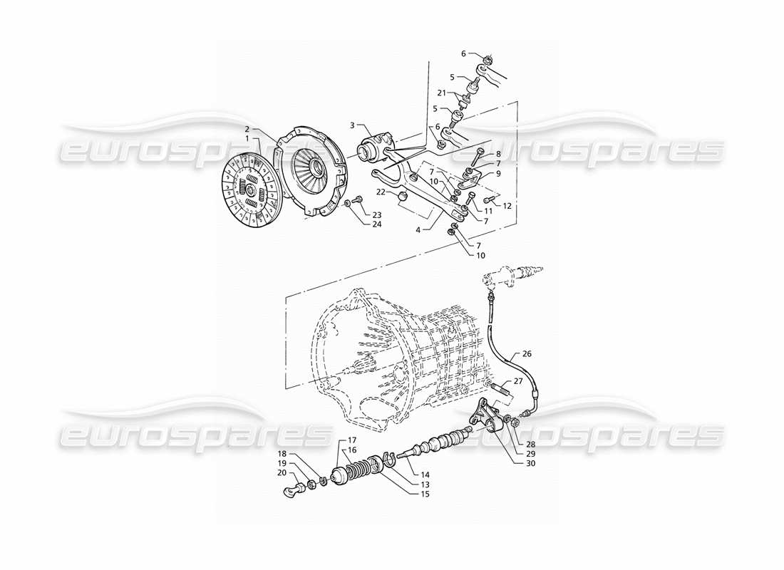 maserati qtp v8 (1998) clutch part diagram