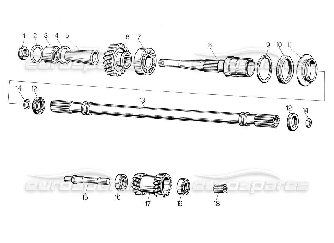 lamborghini countach 5000 qv (1985) gearbox part diagram