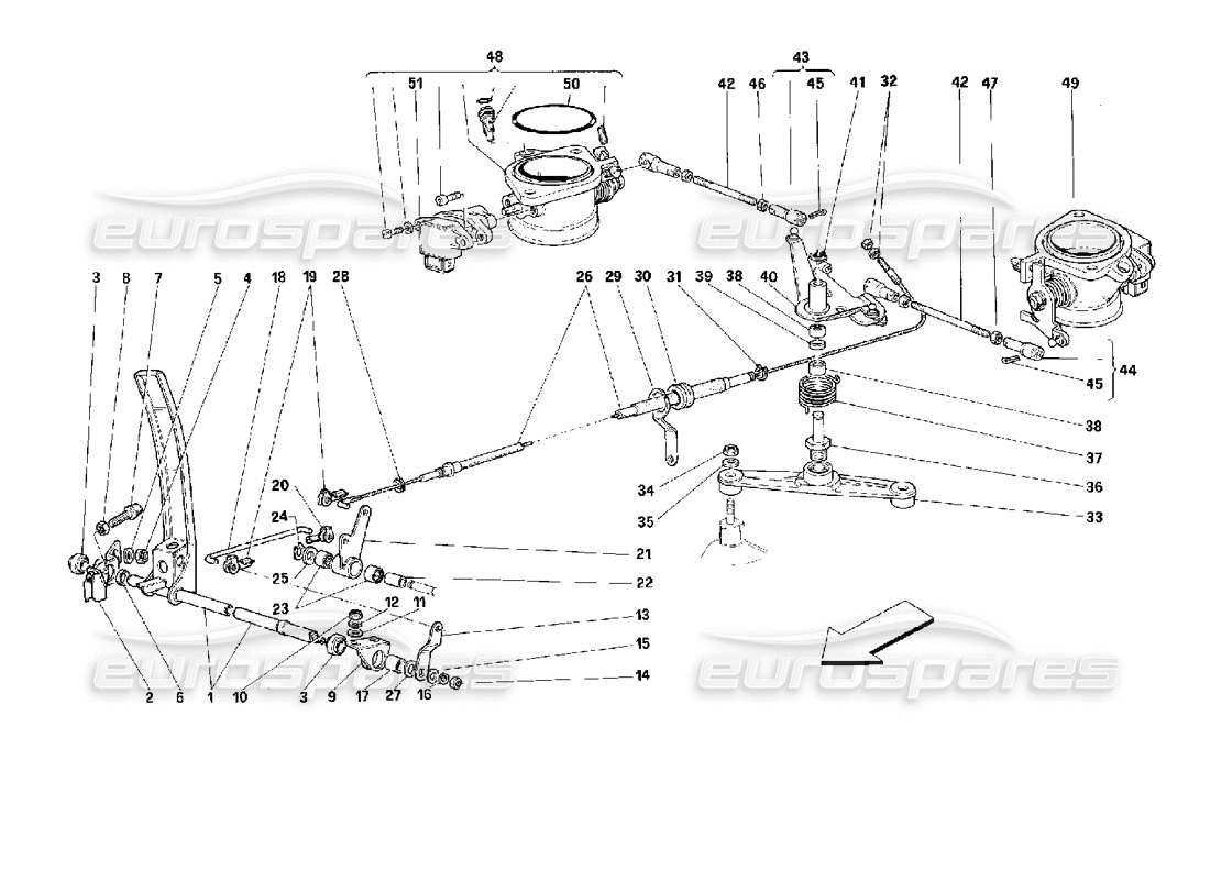 ferrari 512 tr throttle control -valid for gd- part diagram