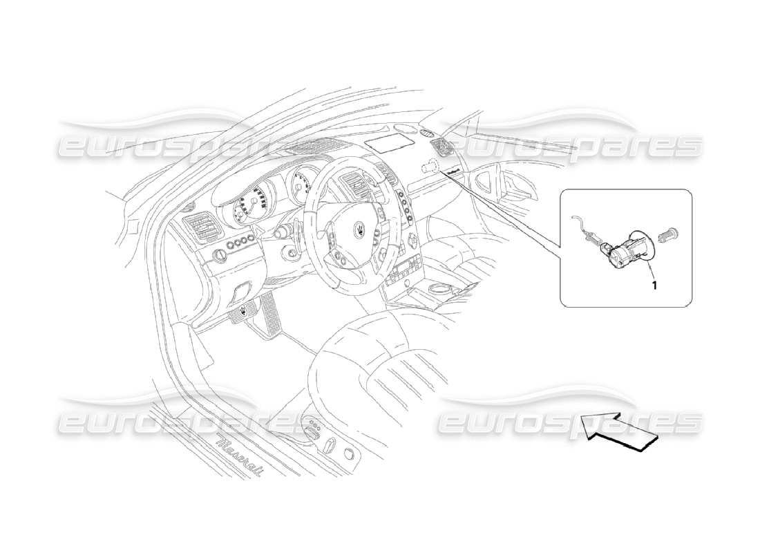 maserati qtp. (2006) 4.2 passenger air-bag blocking system part diagram