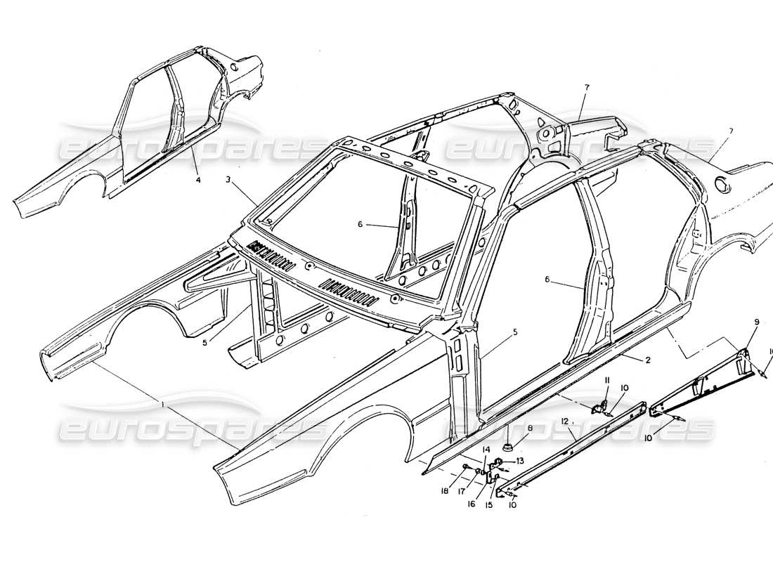 maserati 418 / 4.24v / 430 bodywork-externals panels part diagram