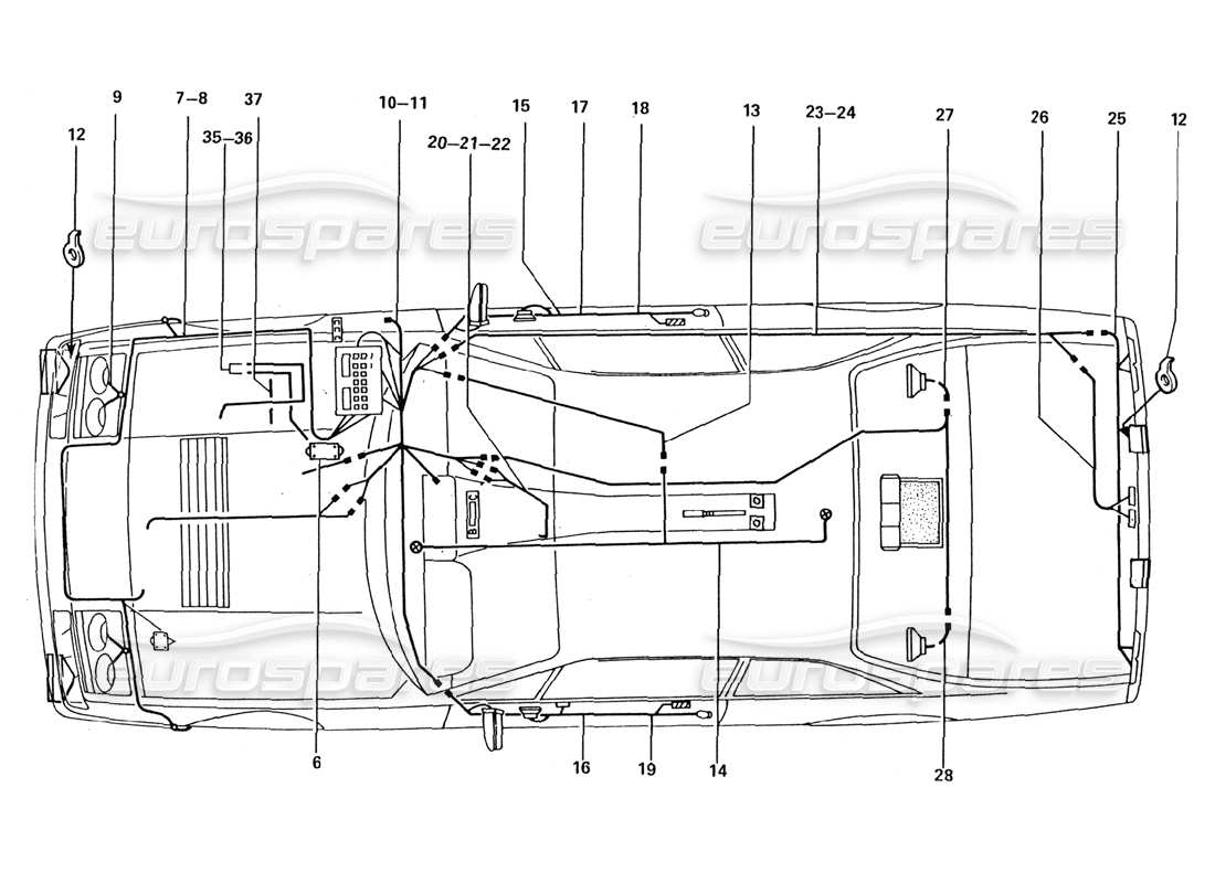 ferrari 412 (coachwork) car loom part diagram