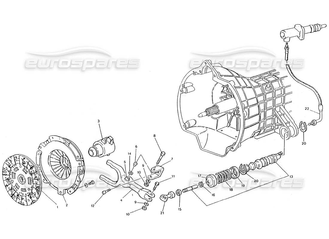 maserati 418 / 4.24v / 430 clutch for gearbox getrag part diagram