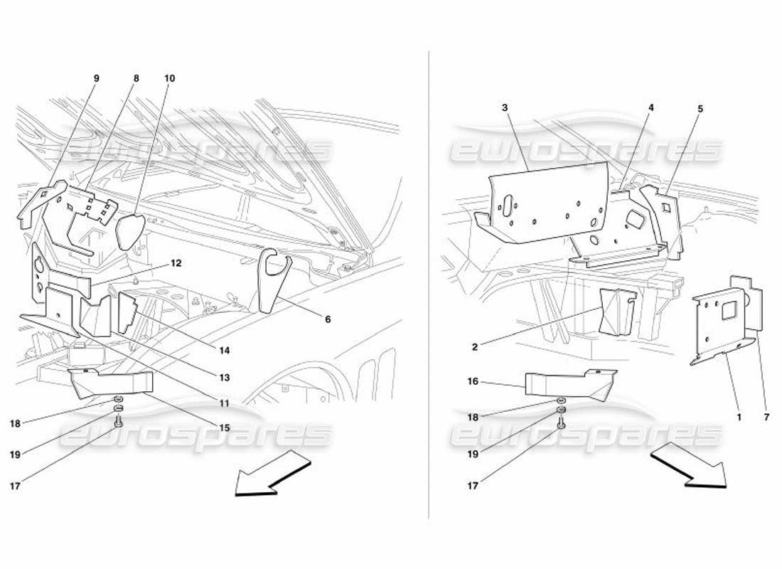 ferrari 575 superamerica engine compartment fire-proof insulations -valid for gd- part diagram