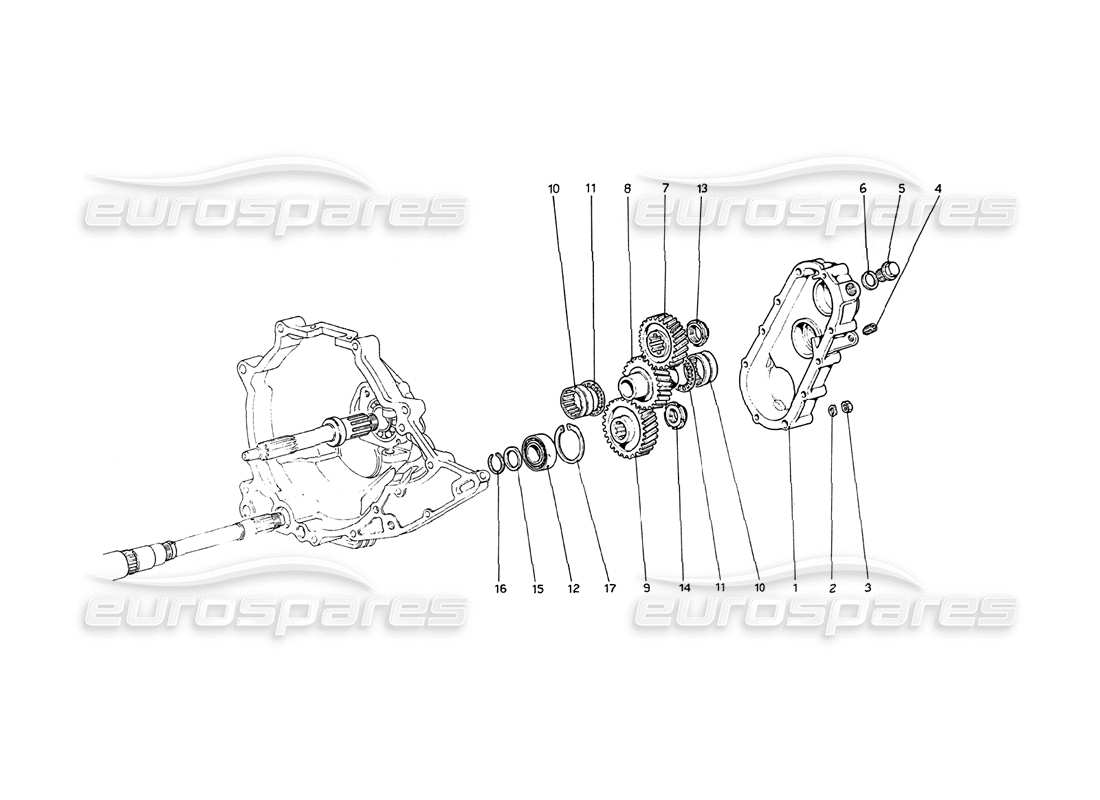 ferrari 208 gt4 dino (1975) gearbox transmission part diagram