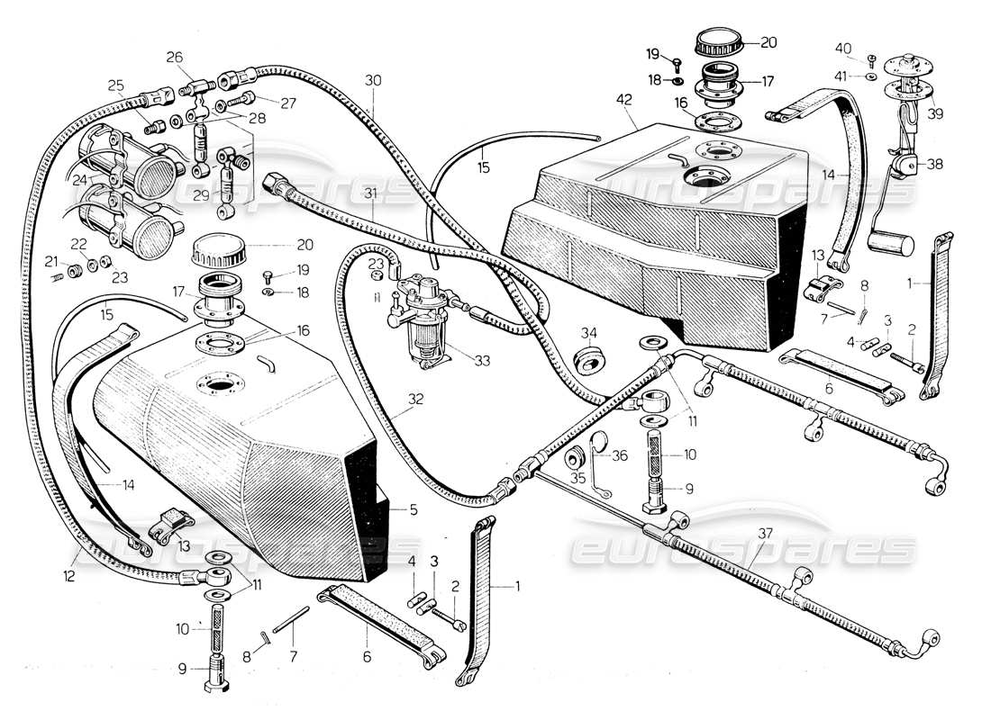 lamborghini countach lp400 fuel system part diagram