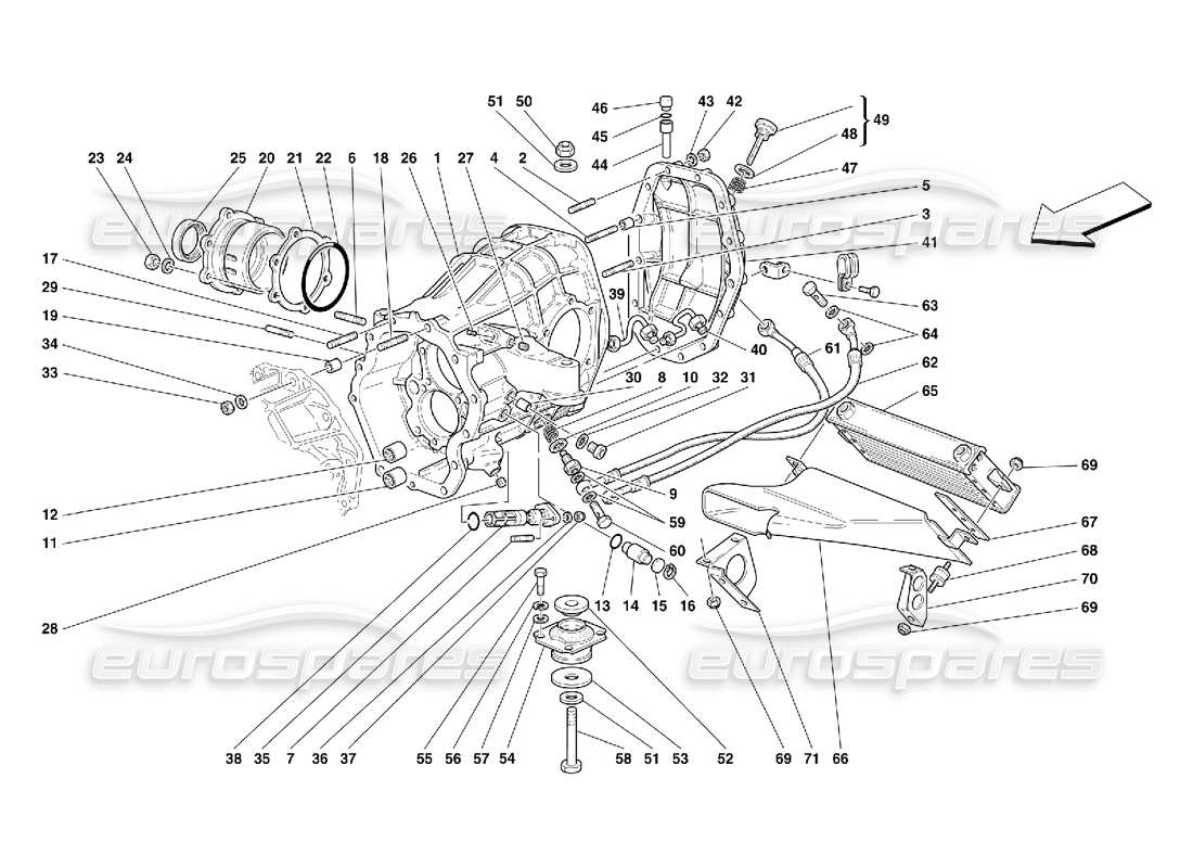 ferrari 456 gt/gta different. carrier and gearbox cooling radiator -not for 456 gta part diagram