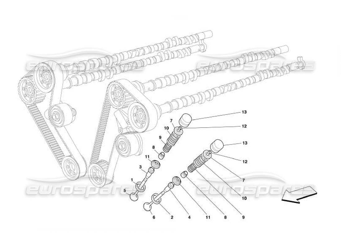 ferrari 550 barchetta timing - valves part diagram