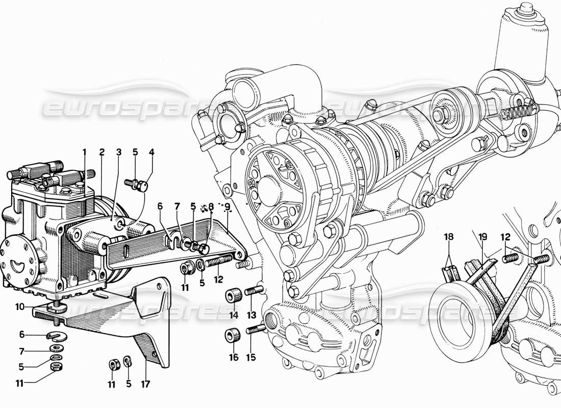 ferrari 365 gt 2+2 (mechanical) air conditioning part diagram