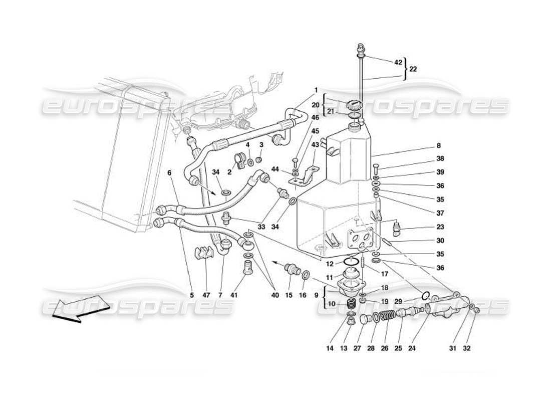 ferrari 550 barchetta lubrication system - tank part diagram