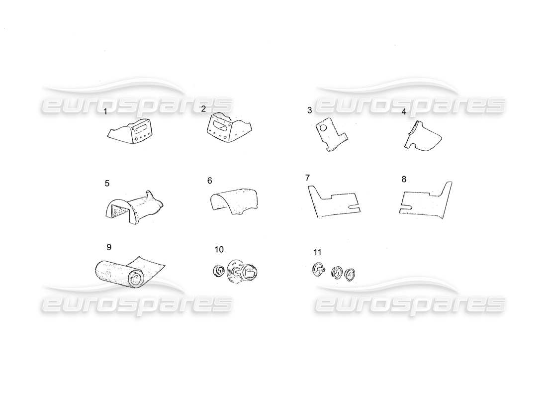 ferrari 250 gt (coachwork) inner trims part diagram