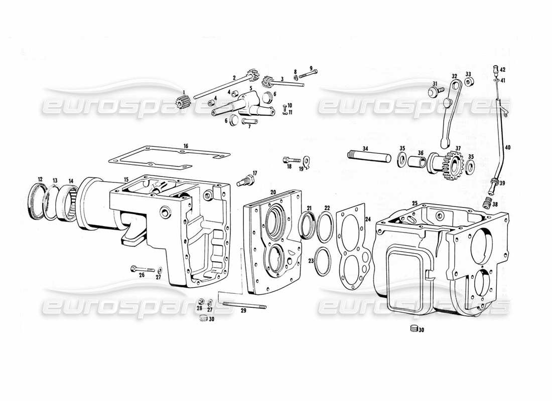 maserati indy 4.2 transmission housing part diagram