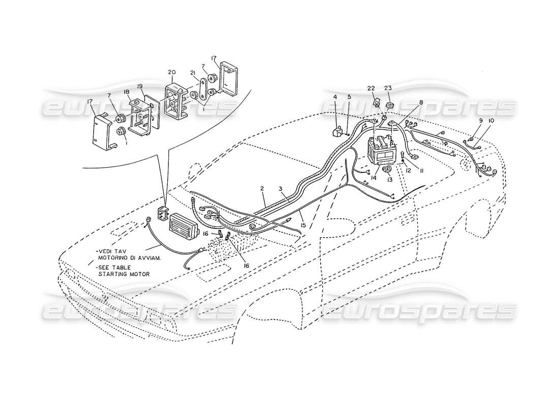 maserati ghibli 2.8 (non abs) battery power supply wiring part diagram