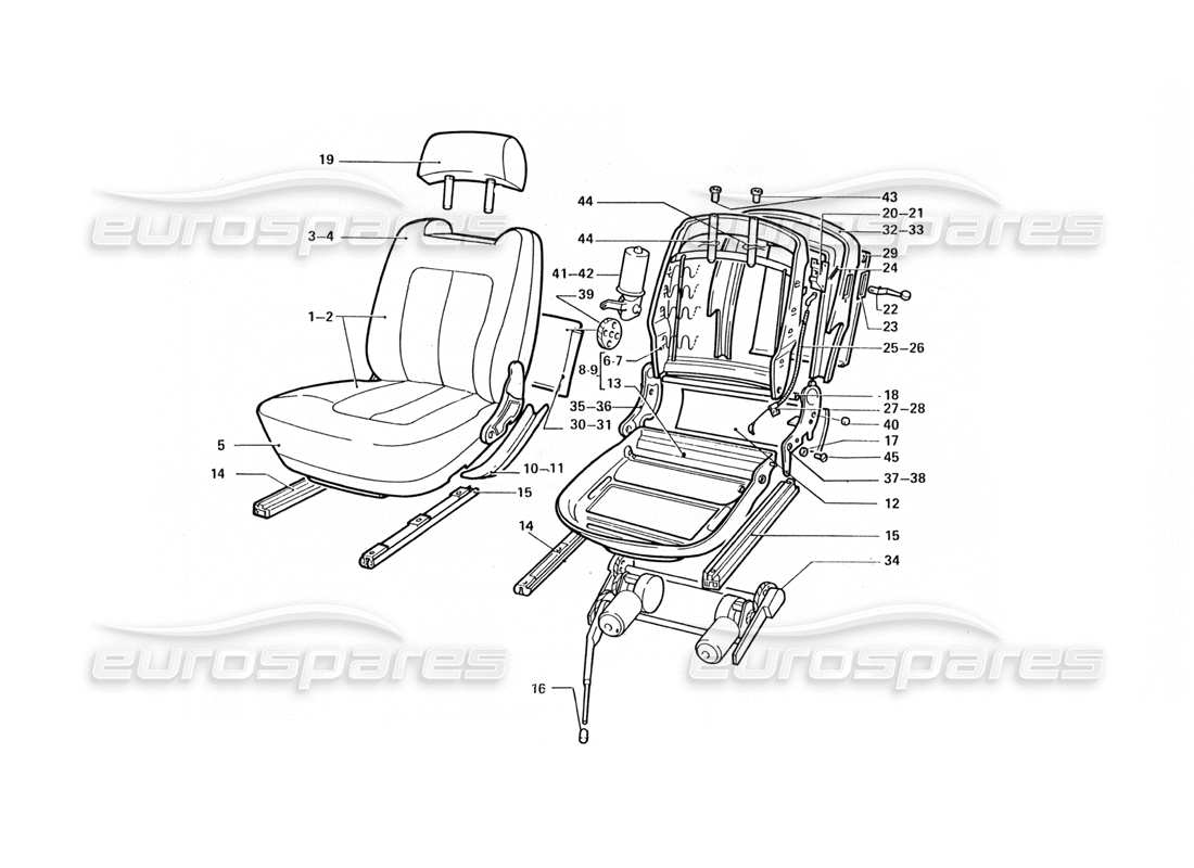 ferrari 412 (coachwork) seats part diagram