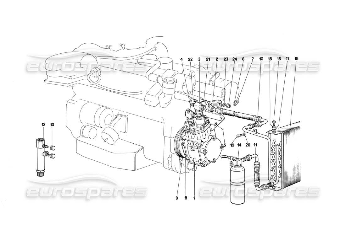 ferrari 412 (mechanical) air conditioning system part diagram