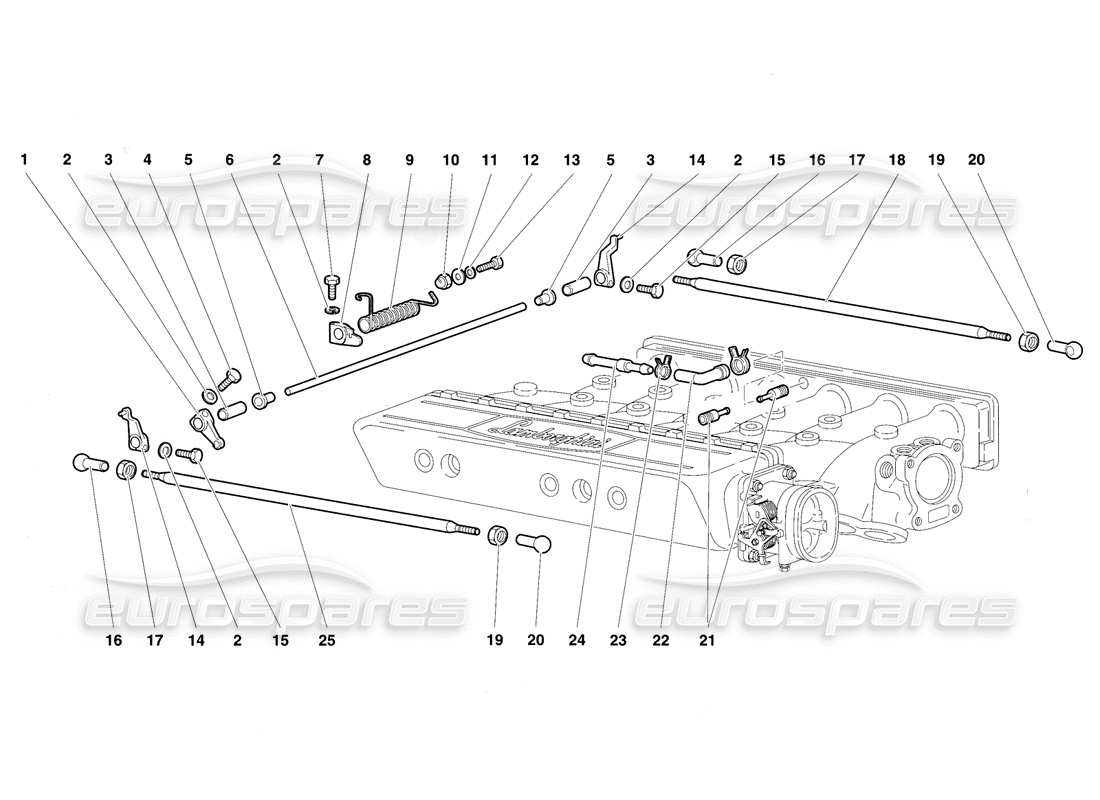 lamborghini diablo vt (1994) accelerator cables part diagram