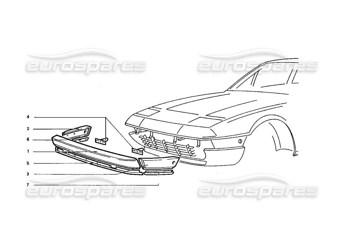 ferrari 412 (coachwork) front bumper part diagram