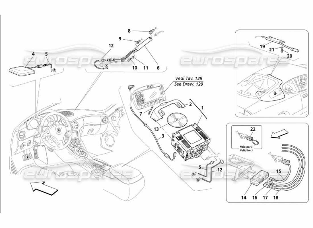 maserati 4200 coupe (2005) car stereo system part diagram