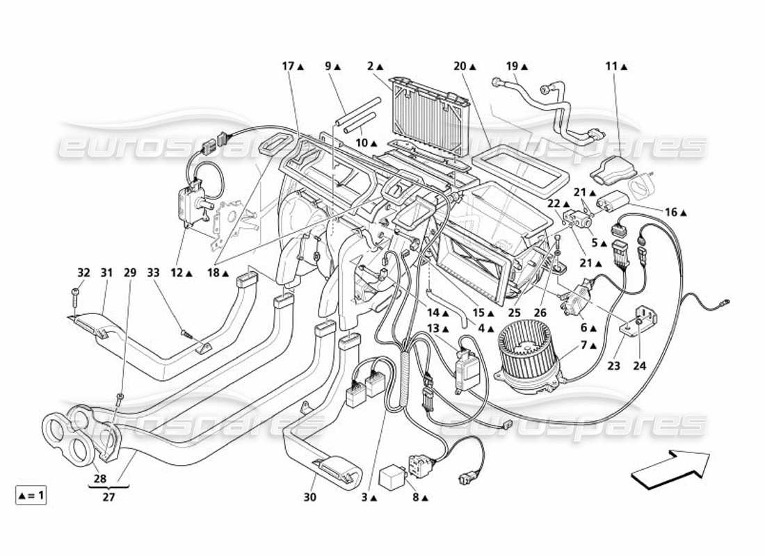 maserati 4200 coupe (2005) evaporator group part diagram