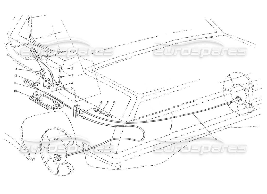 maserati ghibli 2.8 (non abs) hand brake control part diagram