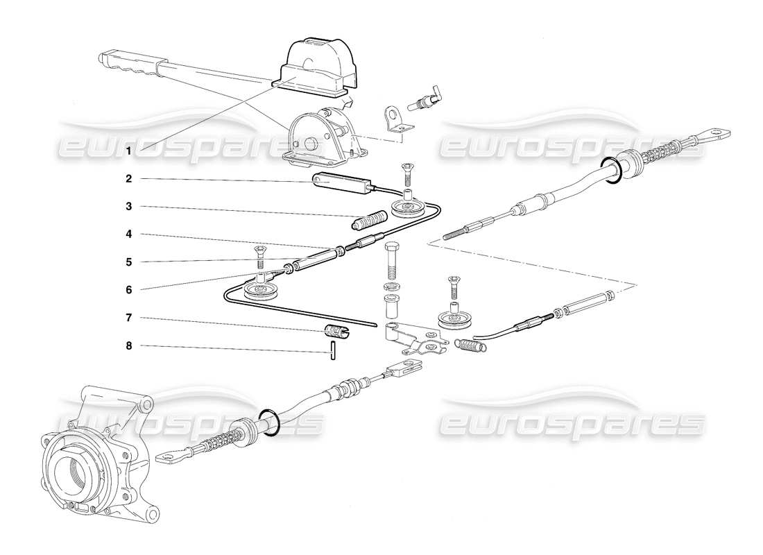 lamborghini diablo vt (1994) handbrake (valid for rh d. version - april 1994) part diagram