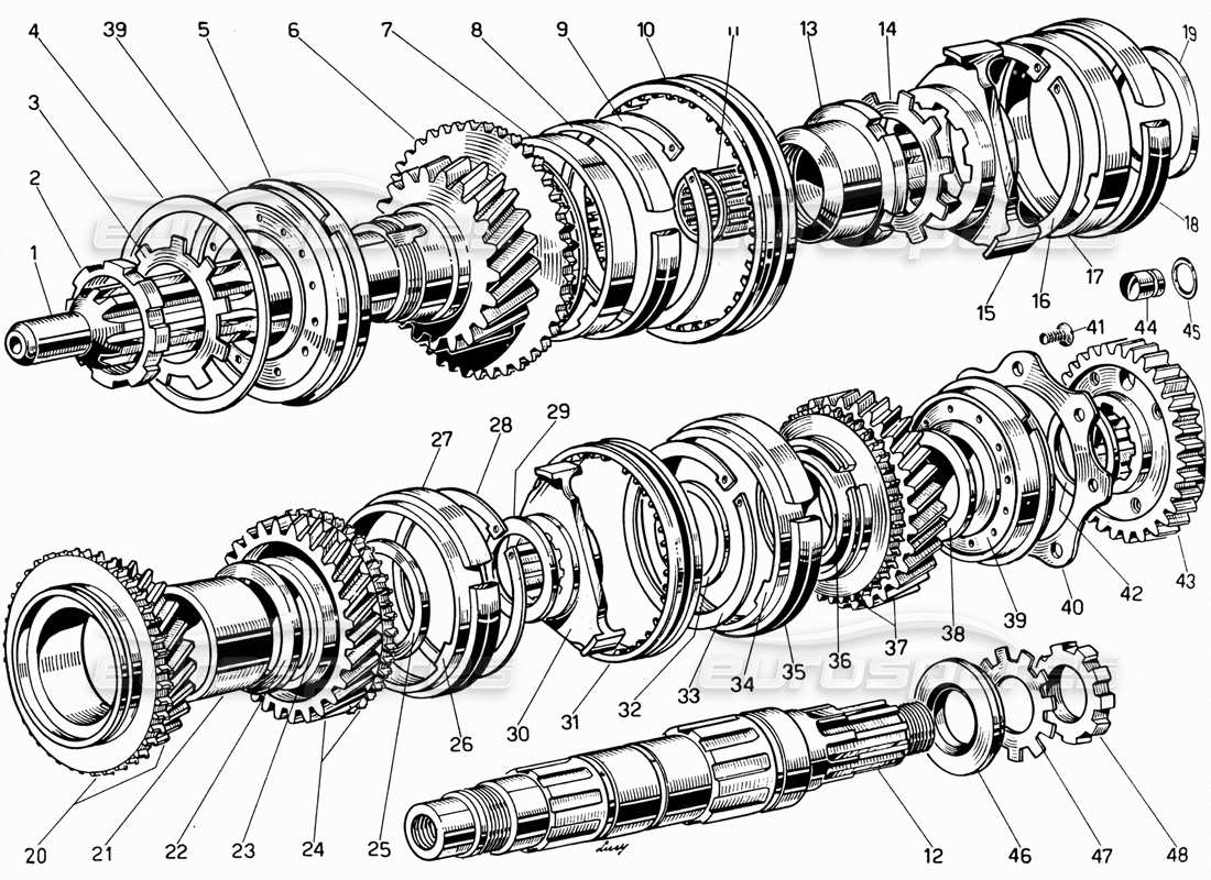 ferrari 330 gt 2+2 output shaft part diagram