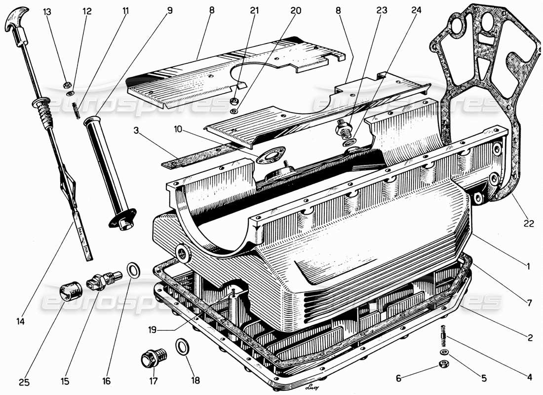 ferrari 330 gt 2+2 oil sump part diagram