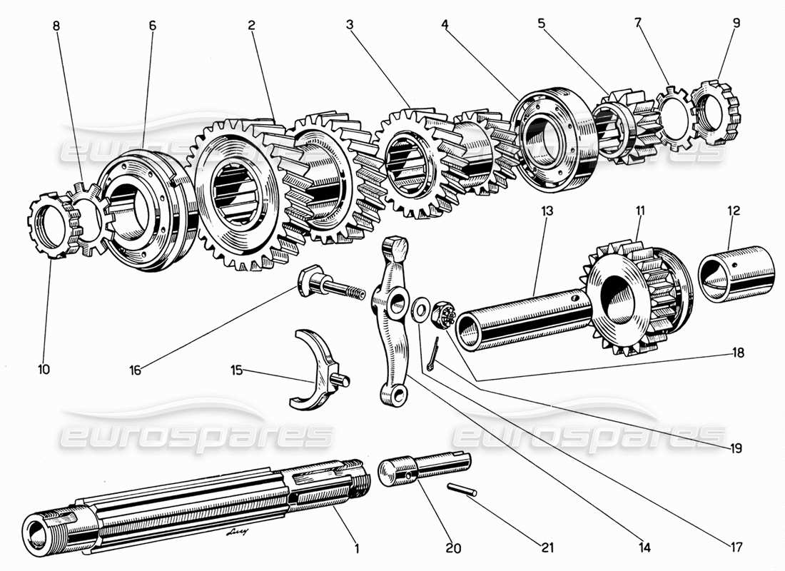 ferrari 330 gt 2+2 countershaft part diagram