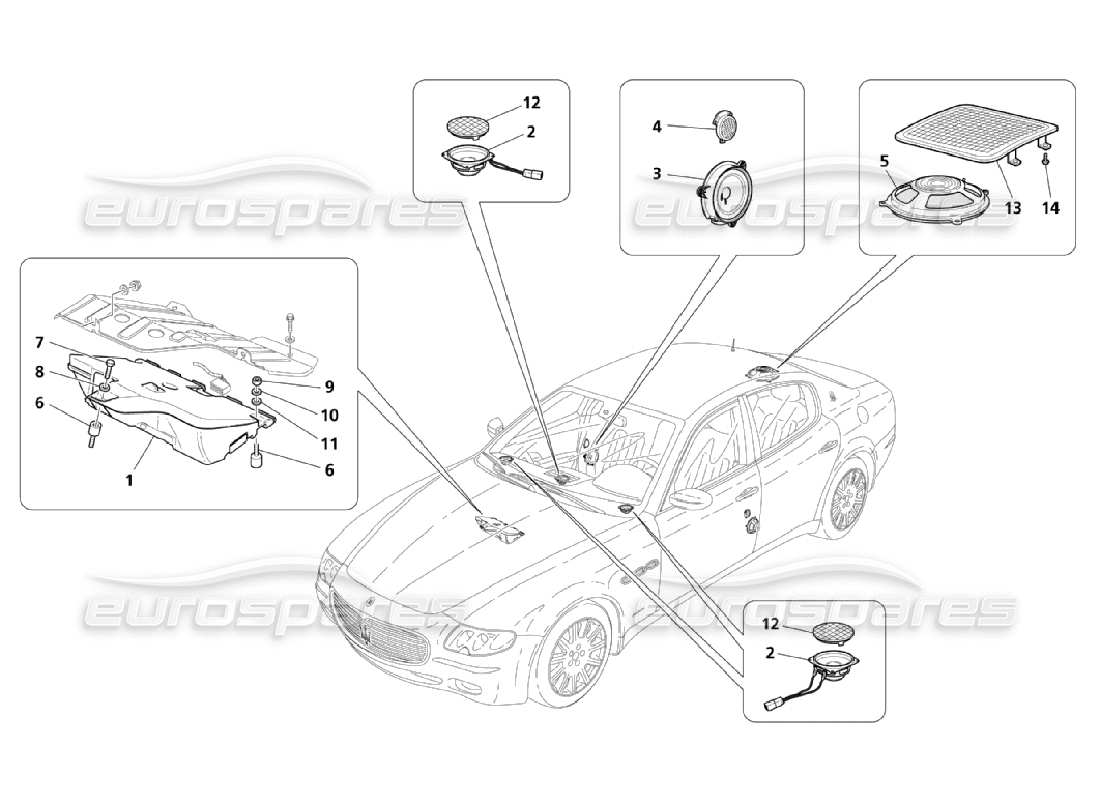 maserati qtp. (2006) 4.2 sound proof system part diagram