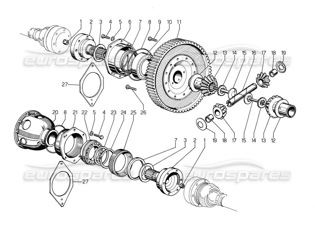 lamborghini jalpa 3.5 (1984) differential part diagram