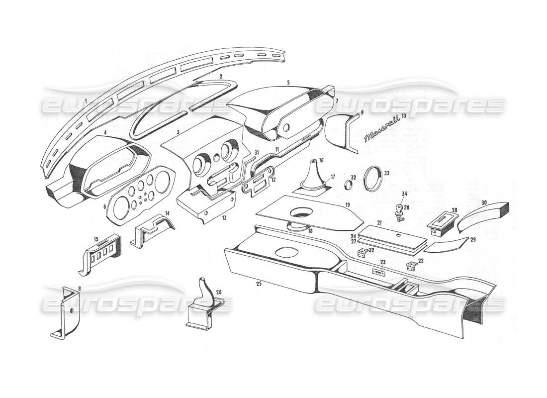 maserati indy 4.2 internal upholstery part diagram