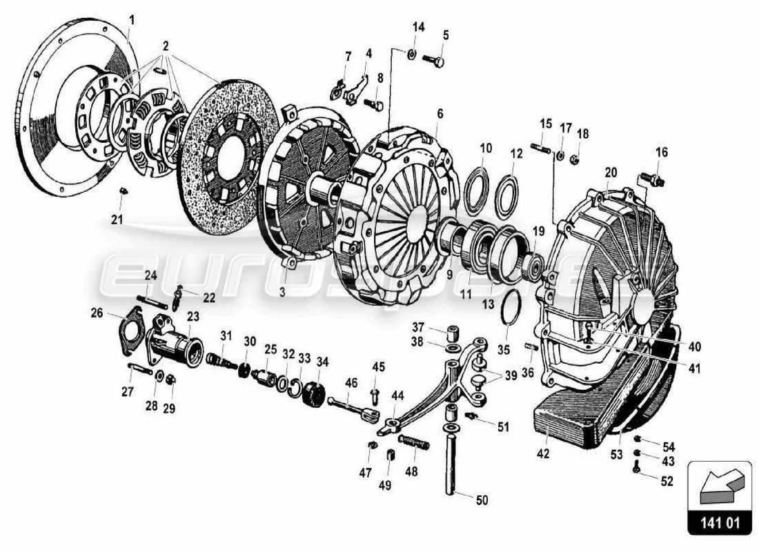 lamborghini miura p400 clutch part diagram