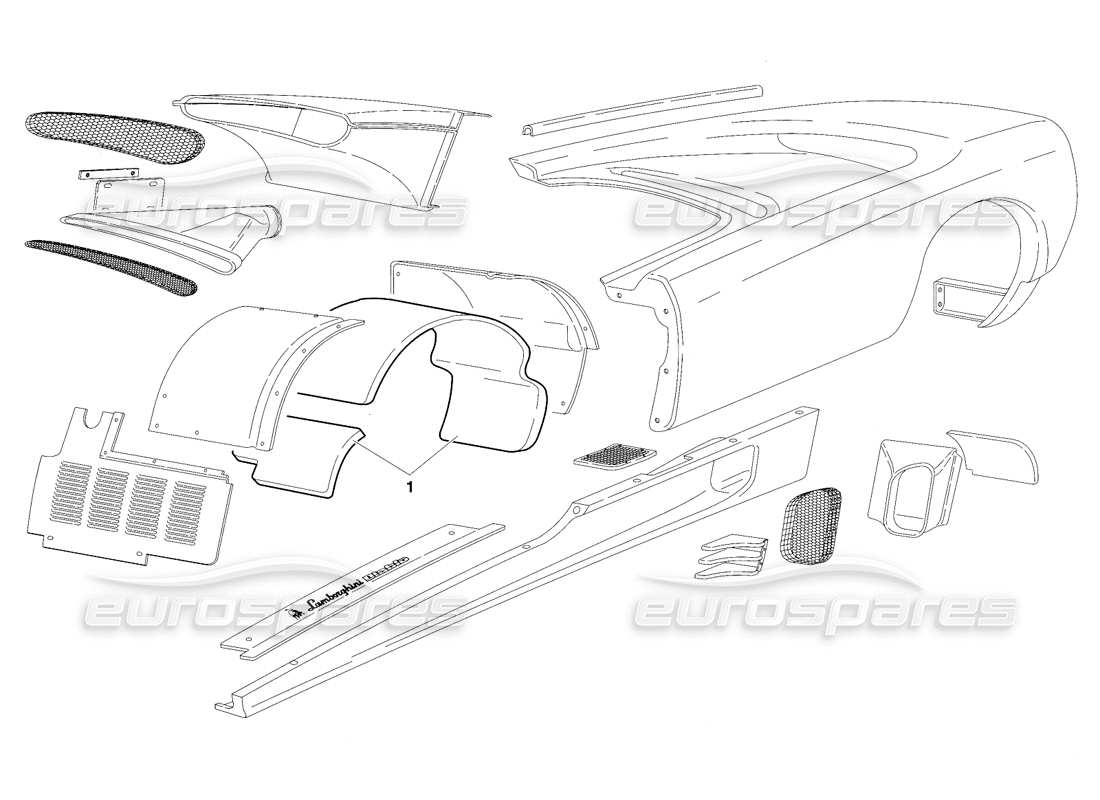 lamborghini diablo vt (1994) body elements (valid for switzerland version - april 1994) part diagram