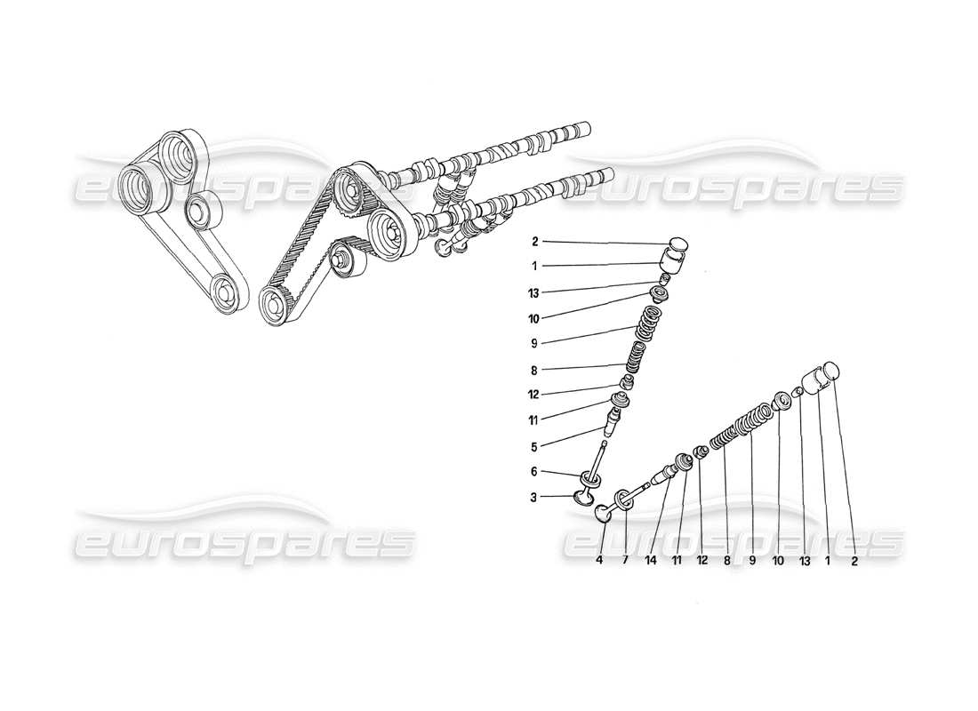 ferrari 288 gto timing system - tappets part diagram