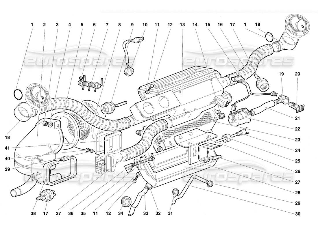 lamborghini diablo vt (1994) climate control part diagram