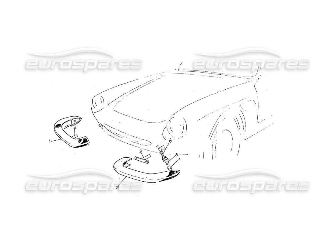 ferrari 330 gtc / 365 gtc (coachwork) front bumpers part diagram