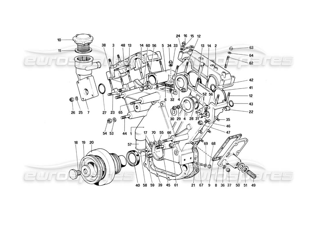 ferrari 412 (mechanical) timing system - housing and covers parts diagram